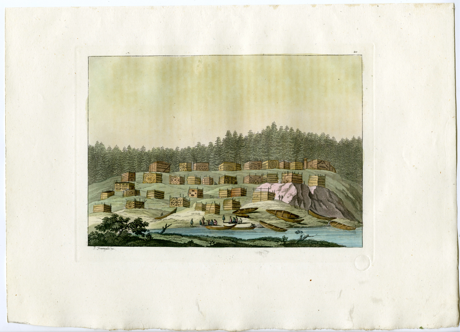Pco 12117 416x300 Antique Print-USA-CHELASKI-JOHNSTONE STRAIT-PL.XX.-Ferrario-Fumagalli-c.1827 - Image 2