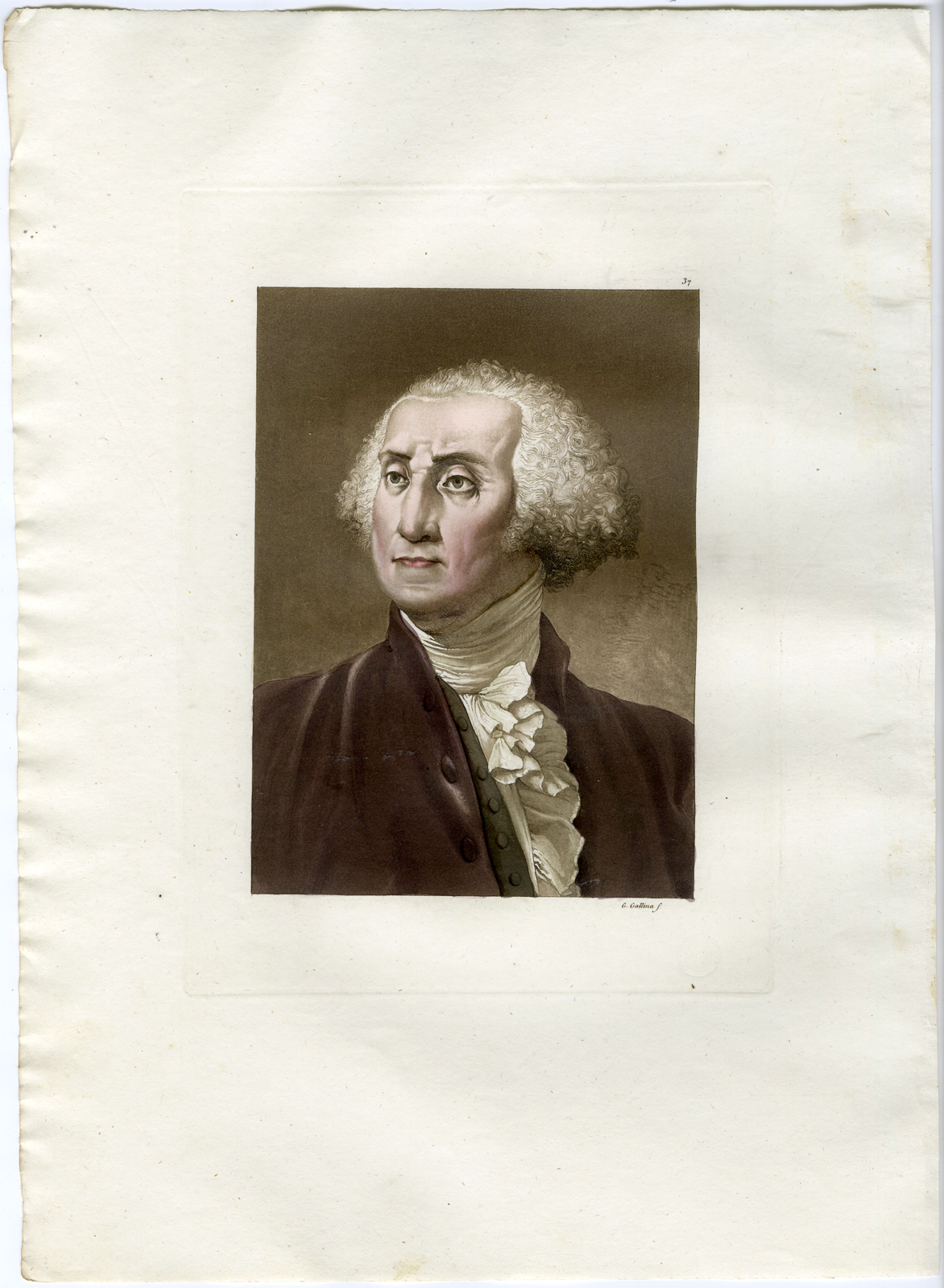 , Antique Print-WASHINGTON-PORTRAIT-PL.XXXVII.-Ferrario-Gallina-c.1827, Pictura Antique Prints