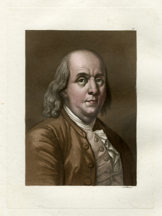 Antique Print-FRANKLIN-PORTRAIT-PL.XXXVIII.-Ferrario-Gallina-c.1827