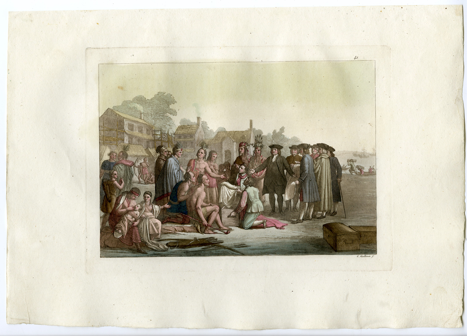 , Antique Print-PHILADELPHIA-INDIGENOUS-PL.XLI.-Ferrario-Gallina-c.1827, Pictura Antique Prints