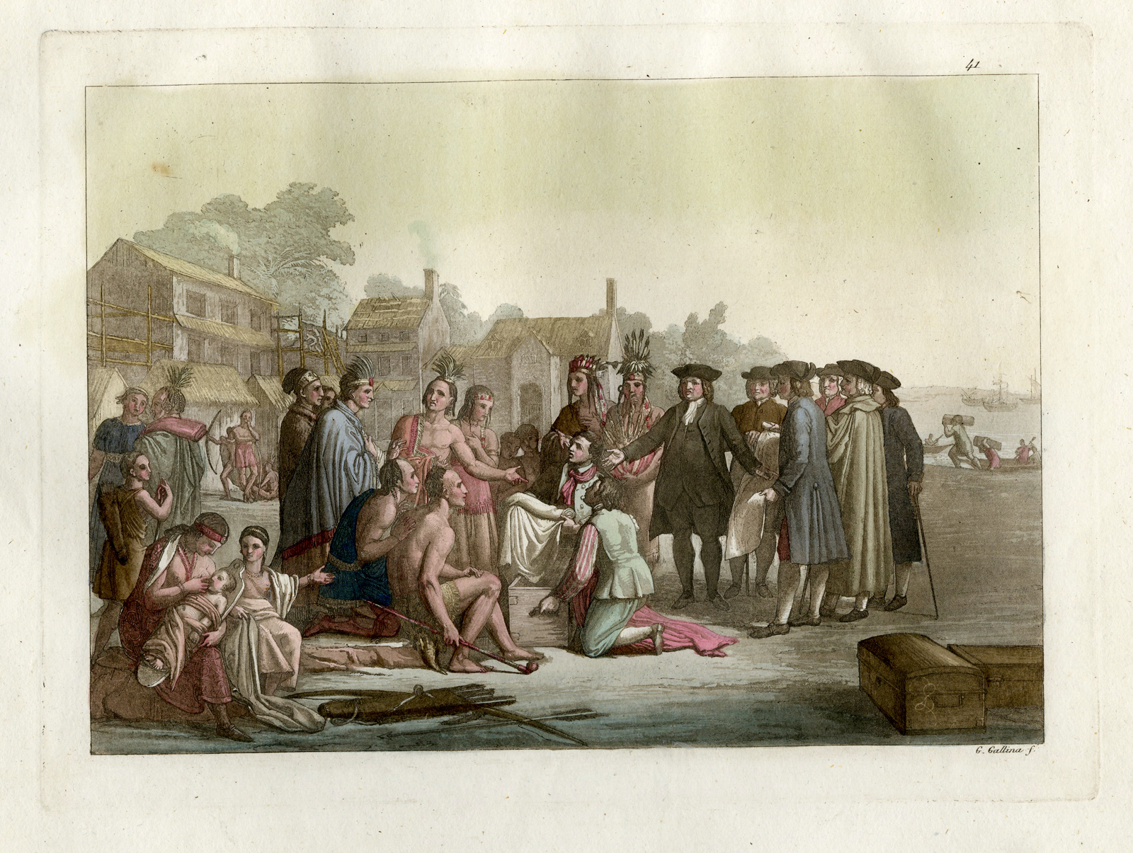 , Antique Print-PHILADELPHIA-INDIGENOUS-PL.XLI.-Ferrario-Gallina-c.1827, Pictura Antique Prints