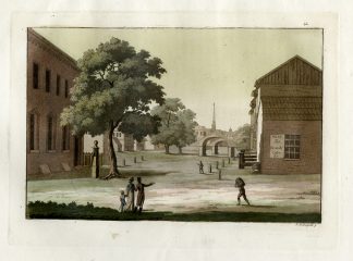 Antique Print-PHILADELPHIA-MARKET SQUARE-PL.XLIII.-Ferrario-Fumagalli-c.1827