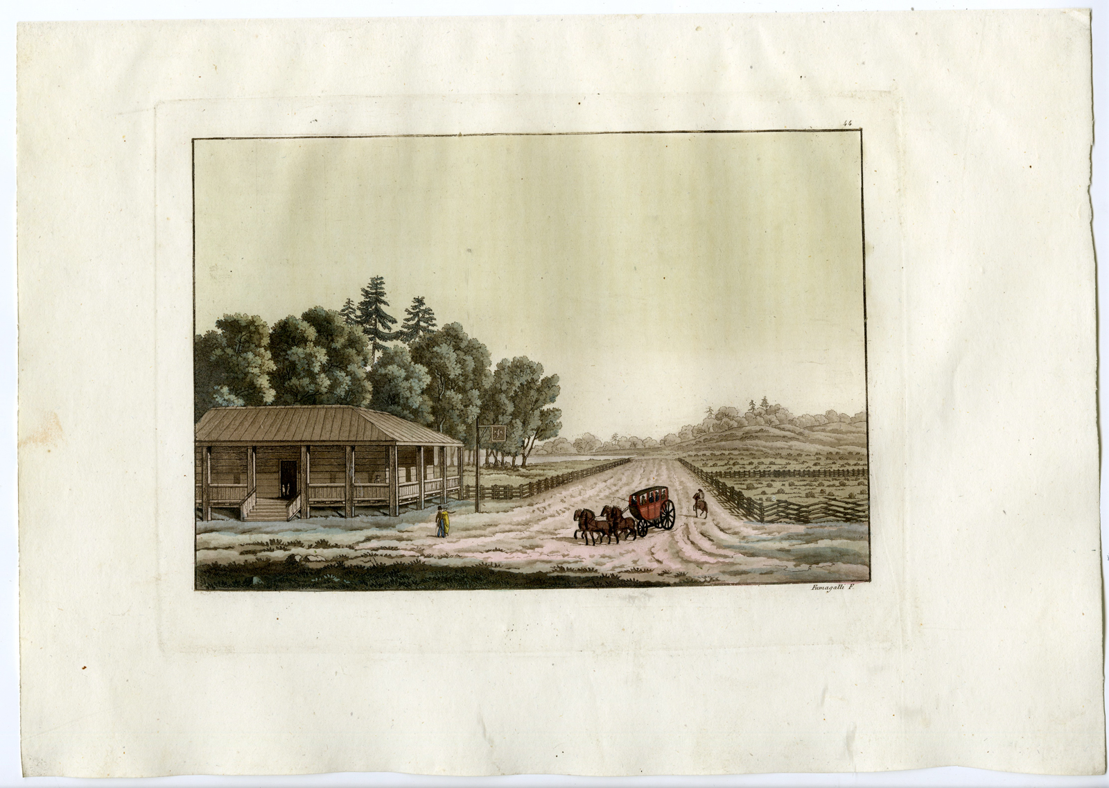 , Antique Print-HOTEL-NATURE LANDSCAPE-PL.XLIV.-Ferrario-Fumagalli-c.1827, Pictura Antique Prints