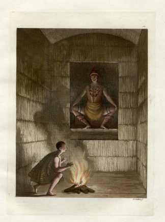 Antique Print-O KEE GOD-MEXICO-PL.LII.-Ferrario-Gallina -c.1827