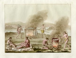 Antique Print-INDIGENOUS-PREPARING FOOD-PL.LIV.-Ferrario-Fumagal-c.1827