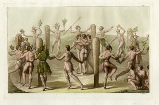 Antique Print-NORTH CAROLINA-DANCING PEOPLE-PL.LV.-Ferrario-Gallina-c.1827