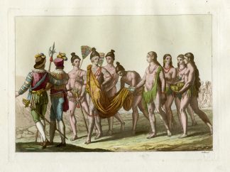 Antique Print-INDIAN-AMERICA-MARRIAGE-PL.LVII.-Ferrario-Gallina-c.1827
