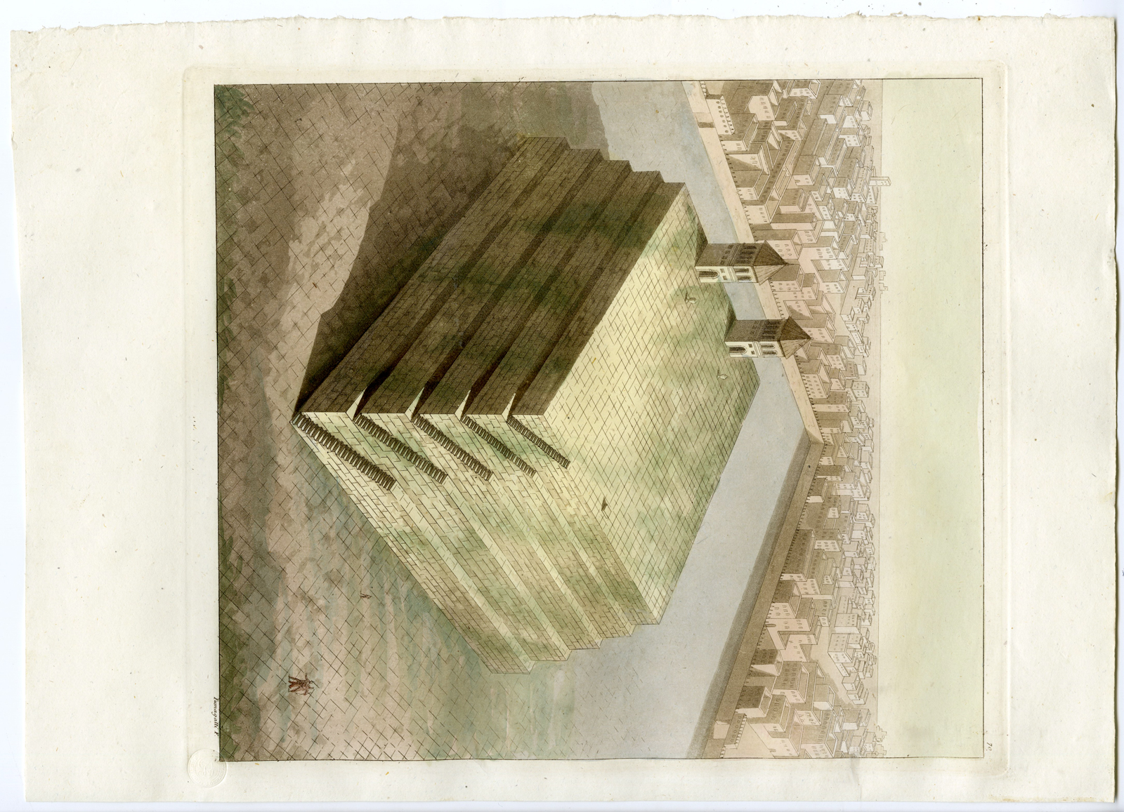 , Antique Print-MEXICO-TEMPLE-CITY-PL.LXX.-Ferrario-Fumagalli-c.1827, Pictura Antique Prints