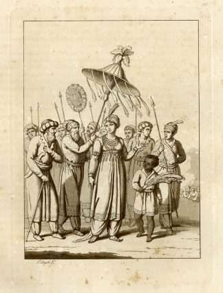 Antique Print-PRINCESS-ROSHANARA BEGUM-INDIA-PL.XIII.-Ferrario-Bigatti-c.1827