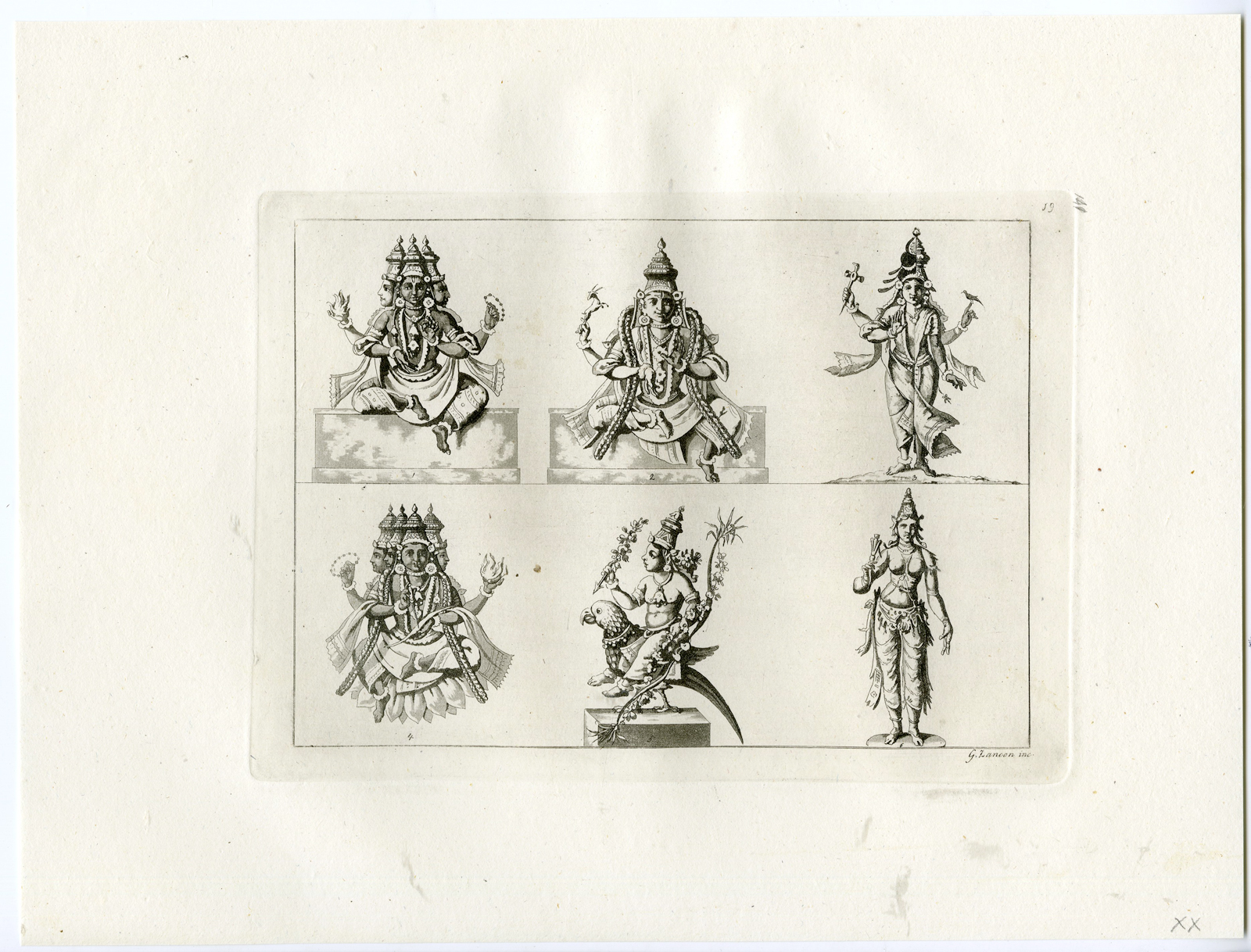 , Antique Print-GODS-HINDUISM-INDIA-INDOSTAN-PL.XIX.-Ferrario-Zancon-c.1827, Pictura Antique Prints