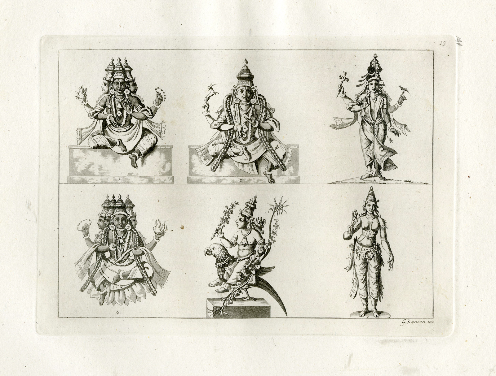 , Antique Print-GODS-HINDUISM-INDIA-INDOSTAN-PL.XIX.-Ferrario-Zancon-c.1827, Pictura Antique Prints