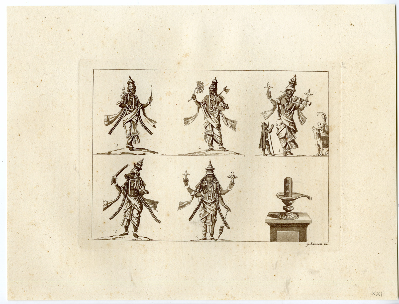, 2 Antique Prints-HINDUISM-VISHNU-INCARNATIONS-PL.XXI.-Ferrario-Zancon-c.1827, Pictura Antique Prints