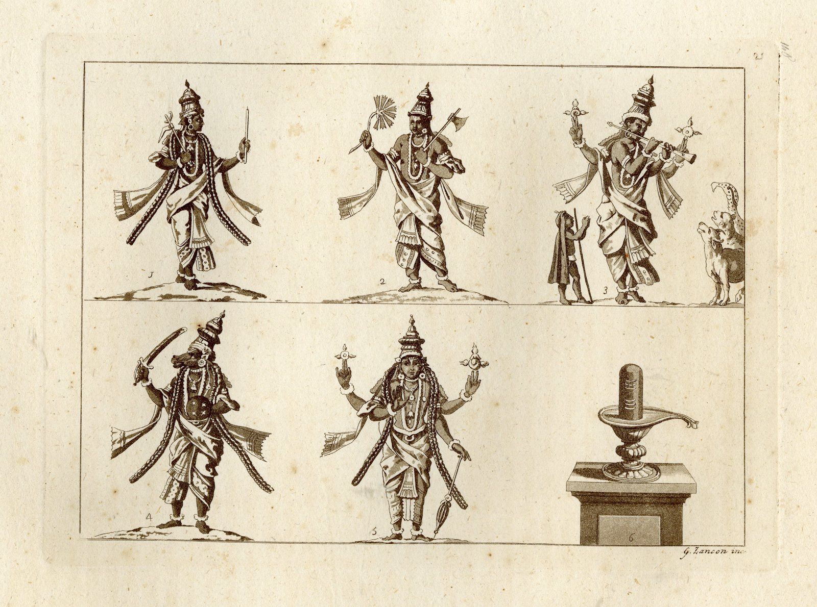 , 2 Antique Prints-HINDUISM-VISHNU-INCARNATIONS-PL.XXI.-Ferrario-Zancon-c.1827, Pictura Antique Prints