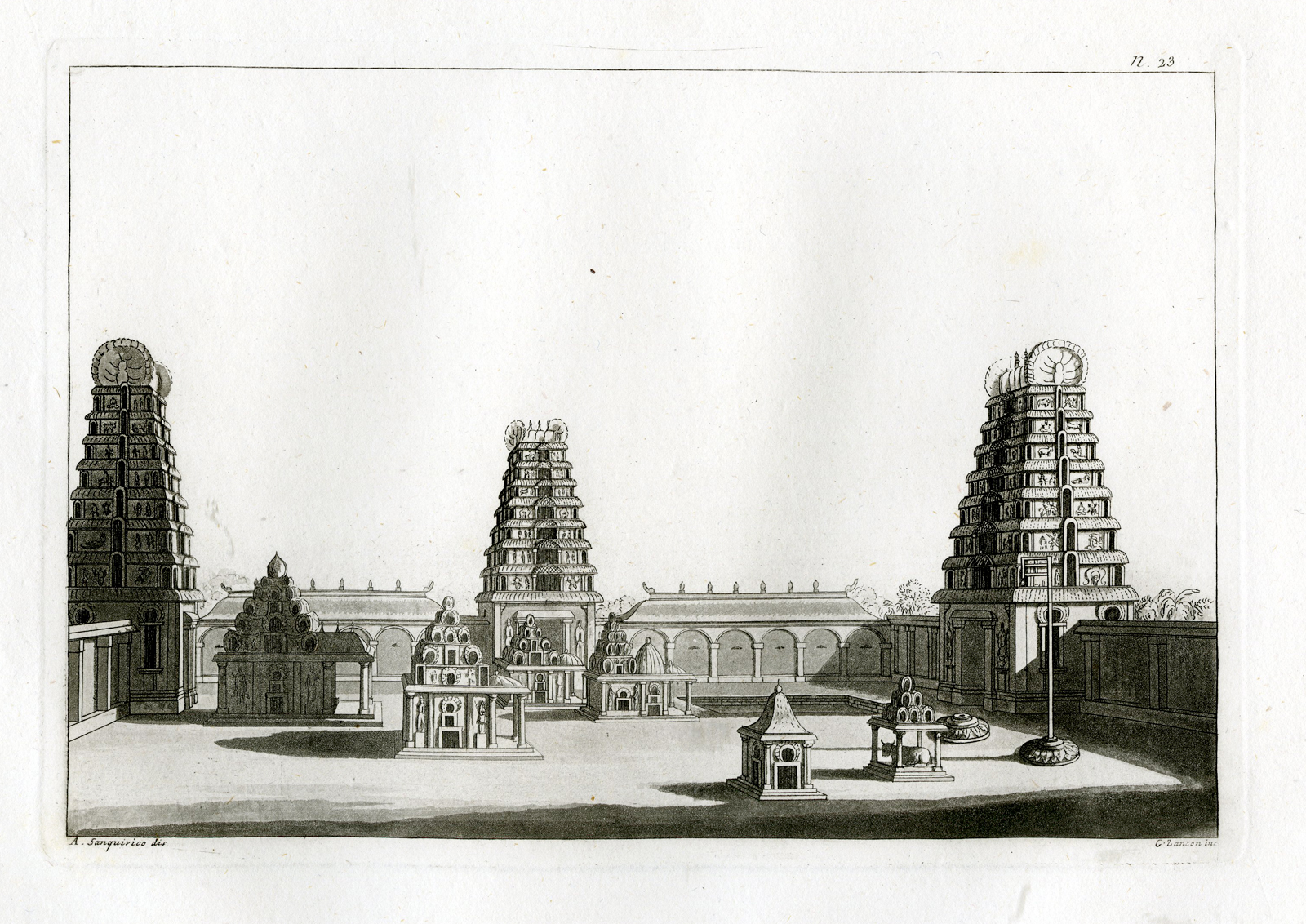 Pco 12210d 416x294 Antique Print-PAGODA-ARCHITECTURE-INDIA-PL.XXIII.-Ferrario-Zancon-c.1827