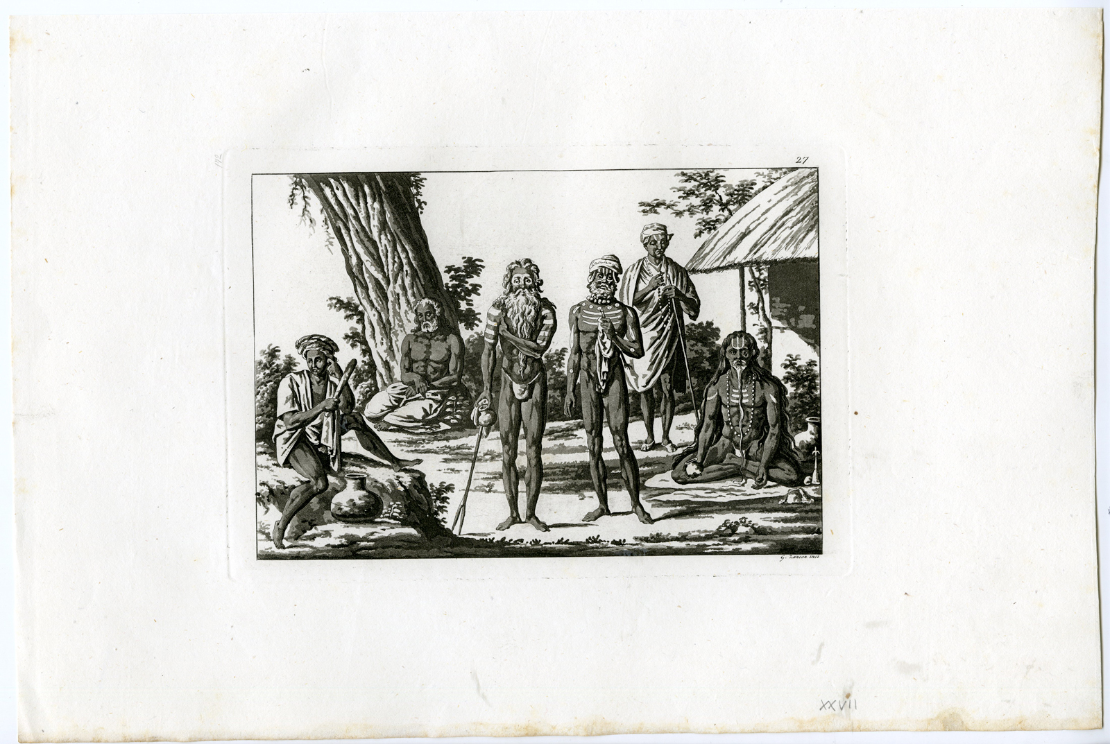 , Antique Print-FAKIR PEOPLE-INDIA-ASIA-PL.XXVII.-Ferrario-Zancon-c.1827, Pictura Antique Prints