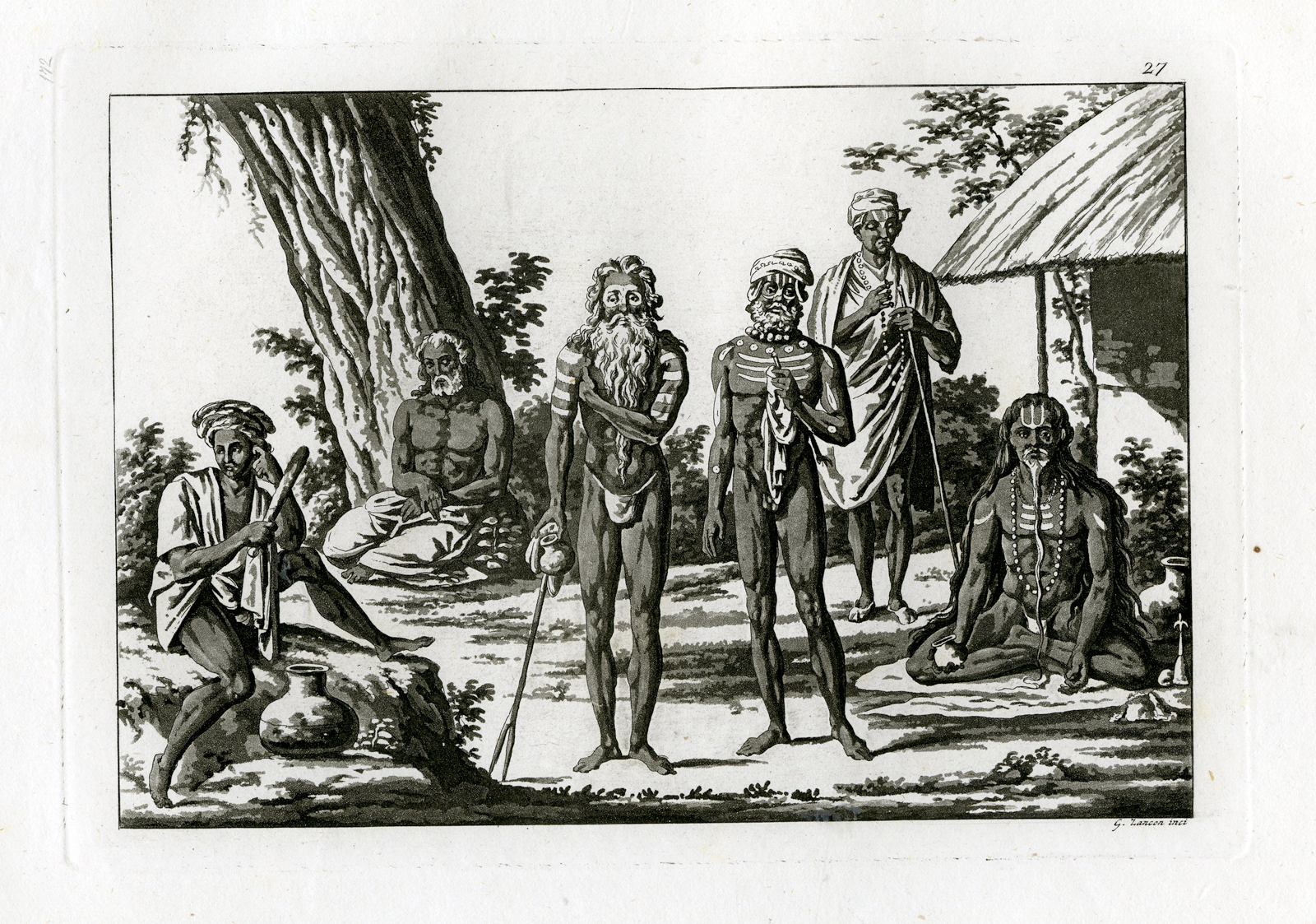 , Antique Print-FAKIR PEOPLE-INDIA-ASIA-PL.XXVII.-Ferrario-Zancon-c.1827, Pictura Antique Prints