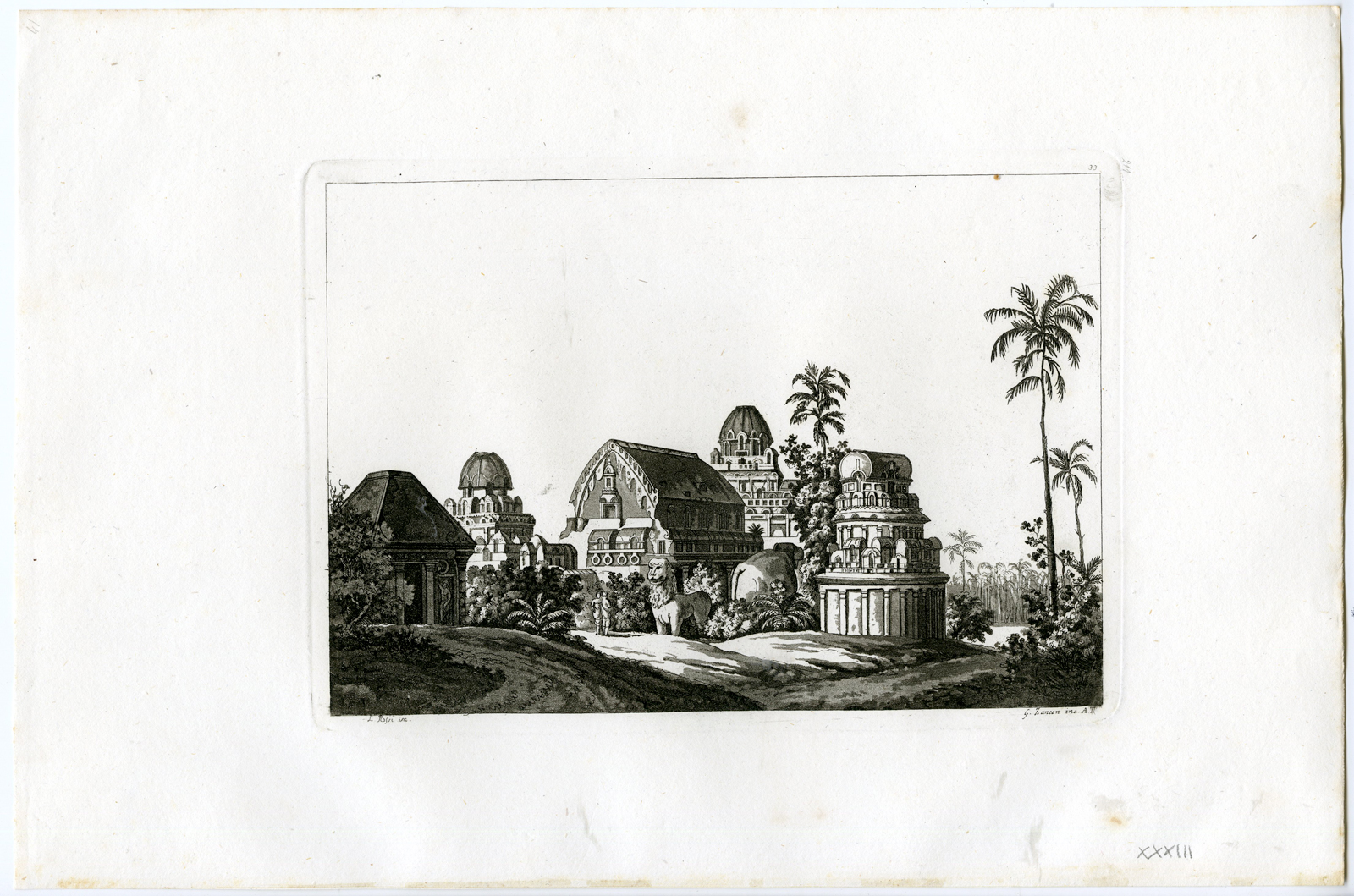 , Antique Print-TEMPLE-TROPICAL-INDIA-ASIA-PL.XXXIV.-Ferrario-Zancon-c.1827, Pictura Antique Prints