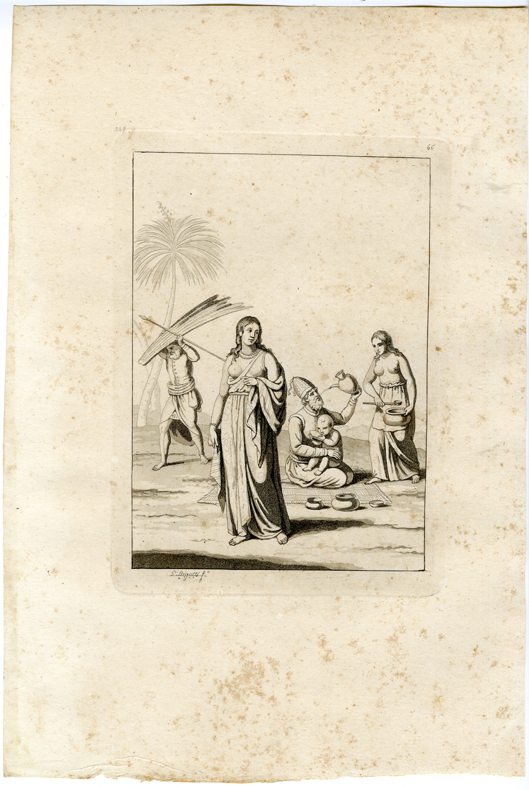, Antique Print-TRADITIONAL COSTUMES-SRI LANKA-PL.LXVI.-Ferrario-Bigatti-c.1827, Pictura Antique Prints