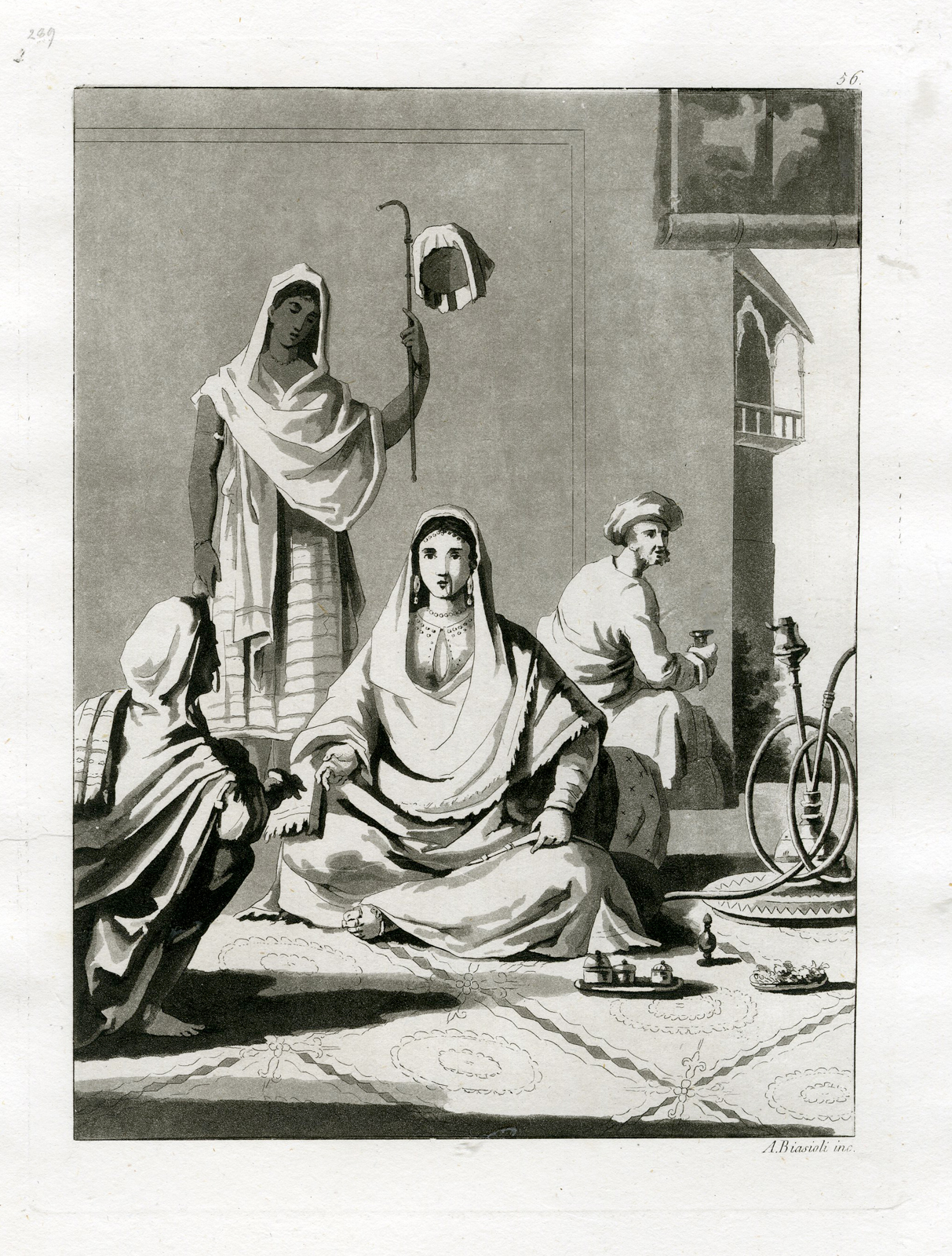 Pco 12244 416x549 Antique Print-TRADITIONAL DRESS-WOMEN-INDIA-PL.LVI.-Ferrario-Biasioli-c.1827
