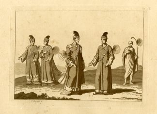 Antique Print-TRADIONAL COSTUMES-MYANMAR-PL.LXVIII.-Ferrario-Bigatti-c.1827