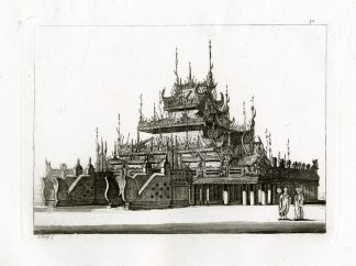 Antique Print-MONASTERY-BURMA-MYANMAR-PL.LXXII.-Ferrario-Rossi-c.1827