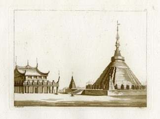 Antique Print-SHOEMADOO TEMPLE-BURMA-MYANMAR-PL.LXXIII.-Ferrario-Rossi-c.1827
