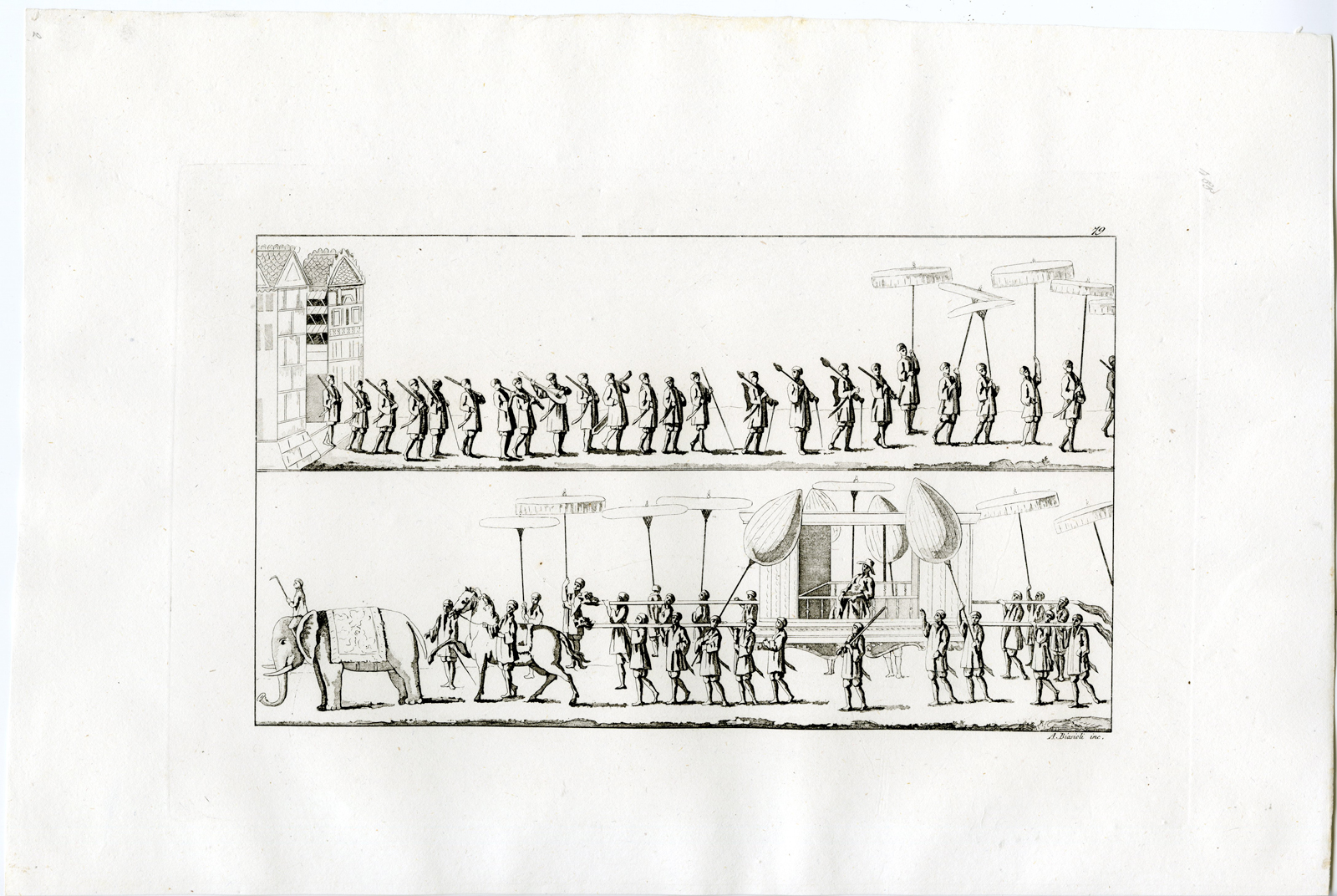 , Antique Print-PROCESSION KING-BURMA-MYANMAR-PL.LXXX.-Ferrario-Biasioli-c.1827, Pictura Antique Prints