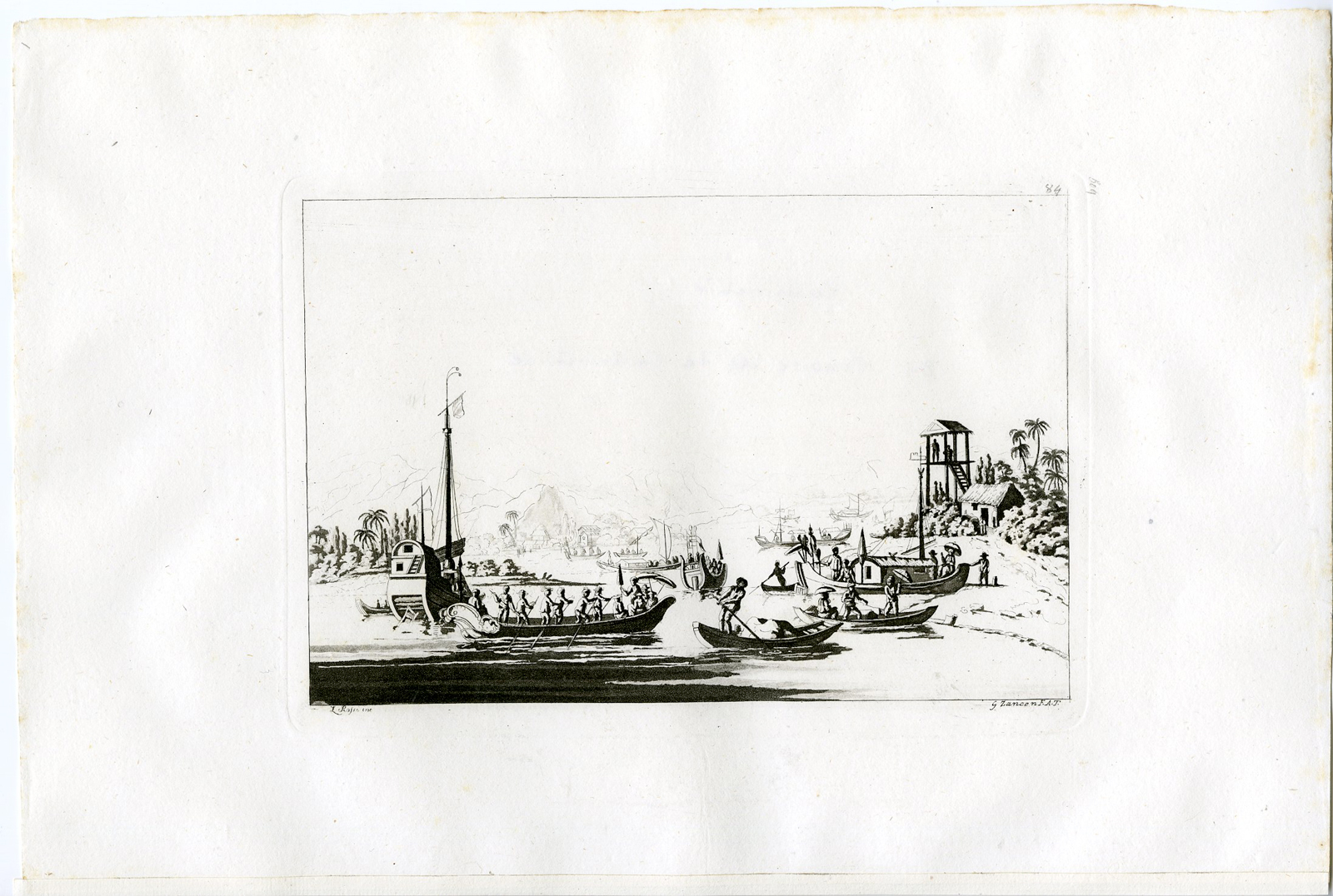 , Antique Print-BOATS-COAST-BAY-VIETNAM-PL.LXXXIV.-Ferrario-Zancon-c.1827, Pictura Antique Prints