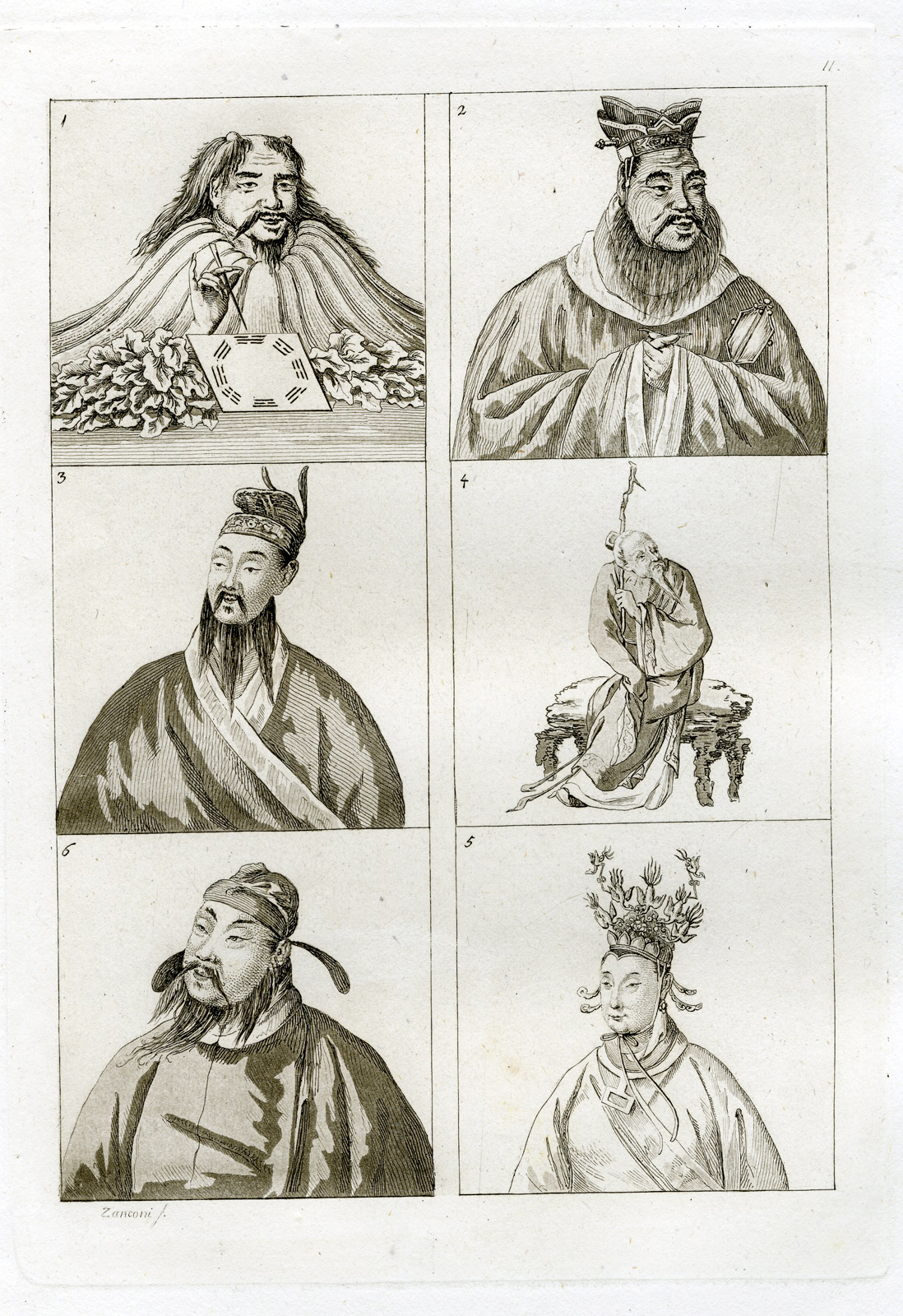 , Antique Print-CHINA-PORTRAIT-EMPEROR-PL.XI.-Ferrario-Zancon-c.1827, Pictura Antique Prints