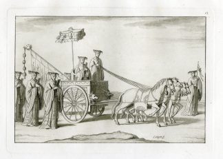 Antique Print-EMPEROR-CHARIOT-CHINA-HORSE-PL.XIII.-Ferrario-Bigatti-c.1827