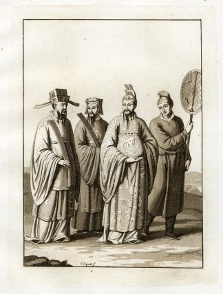Antique Print-TRADITIONAL CLOTHES-EMPEROR-CHINA-PL.XIV.-Ferrario-Bigatti-c.1827