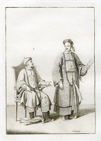Antique Print-TRADITIONAL CLOTHES-EMPEROR-TARTAR-CHINA-PL.XV.-Ferrario-Bigatti-c.1827