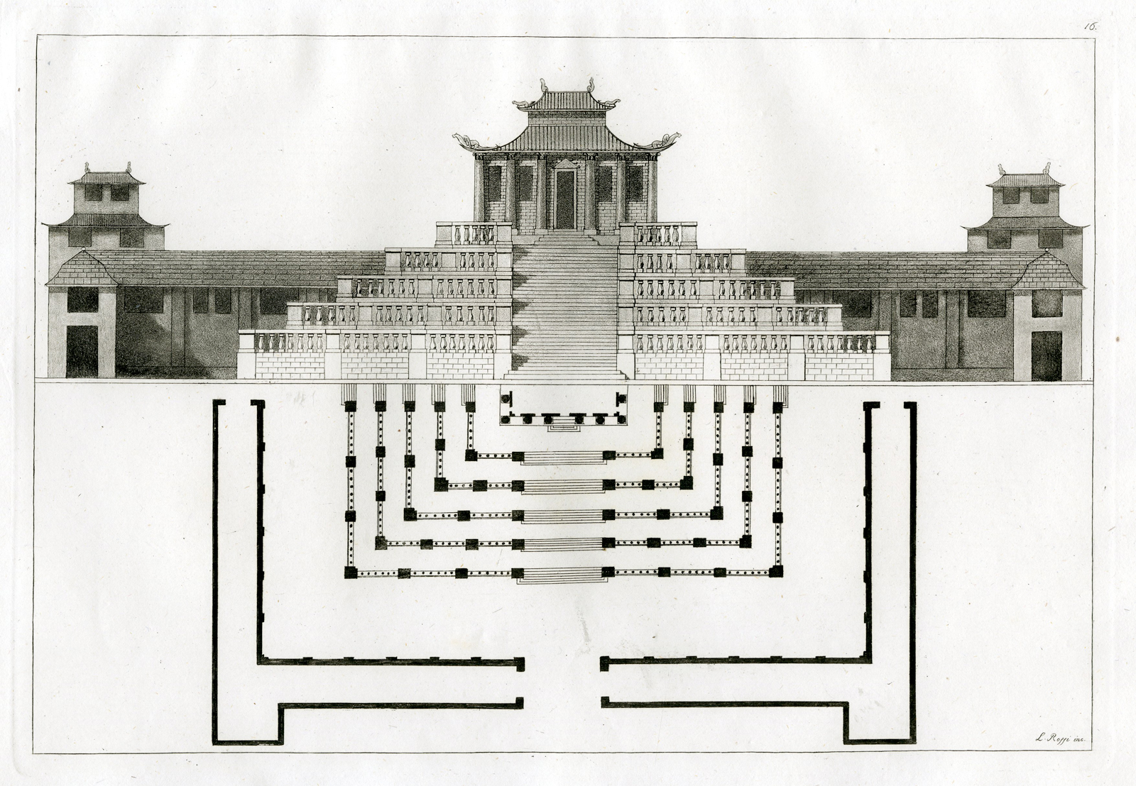 , Antique Print-TRADITIONAL THRONE-PALACE-CHINA-PL.XVI.-Ferrario-Rossi-c.1827, Pictura Antique Prints