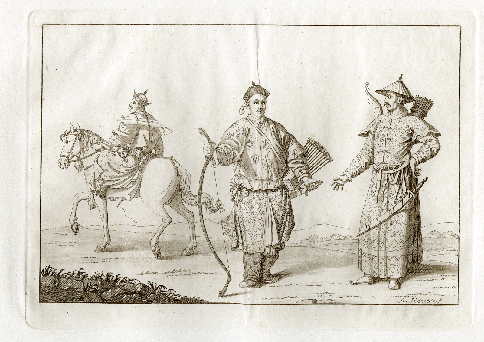 , Antique Print-MANDARINS-WAR-CHINA-PL.XXII.-Ferrario-Rancati -c.1827, Pictura Antique Prints