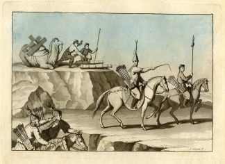Antique Print-CAVALLERY-WAR-CHINA-PL.XXV.-Ferrario-Bigatti-c.1827