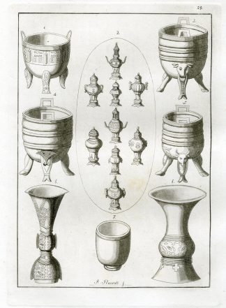 Antique Print-TRADITIONAL VASES-CHINA-PL.XXIX.-Ferrario-Rancati -c.1827