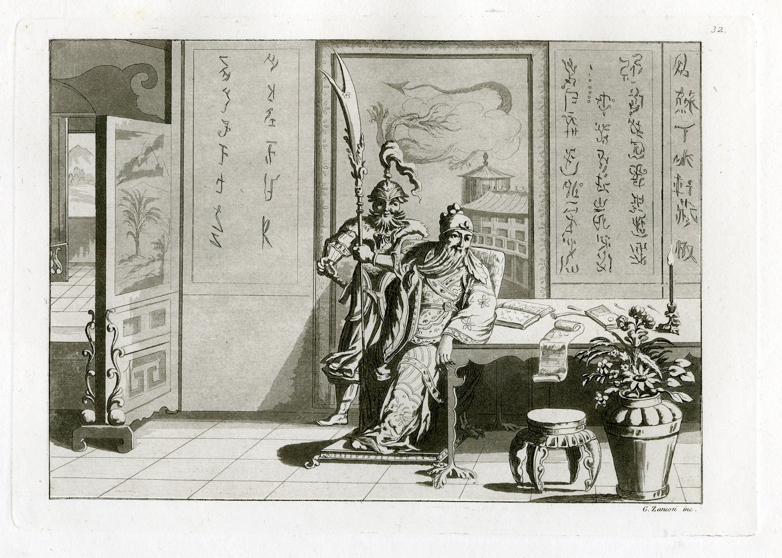 , Antique Print-QUANTE CONG-CHINESE EMPIRE-PL.XXXII.-Ferrario-Zancon-c.1827, Pictura Antique Prints
