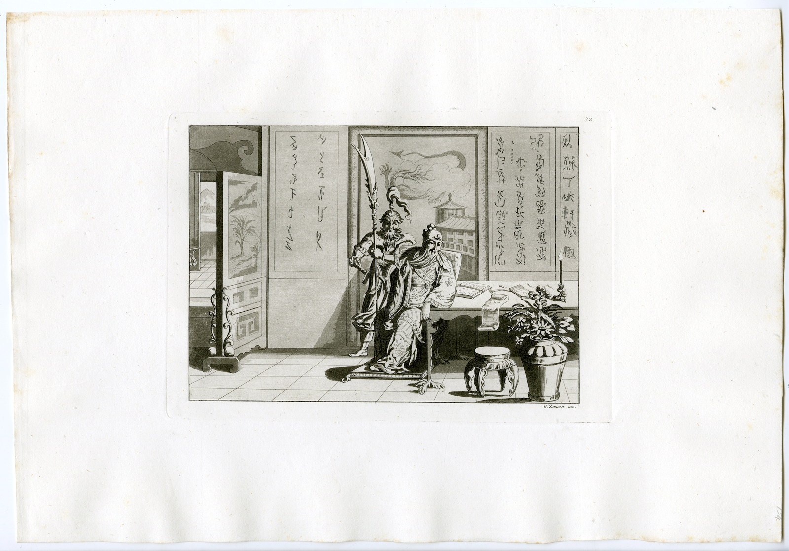 , Antique Print-QUANTE CONG-CHINESE EMPIRE-PL.XXXII.-Ferrario-Zancon-c.1827, Pictura Antique Prints