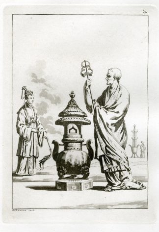Antique Print-BUDDHA-PRIESTS-CHINA-PL.XXXIV.-Ferrario-Zancon-c.1827