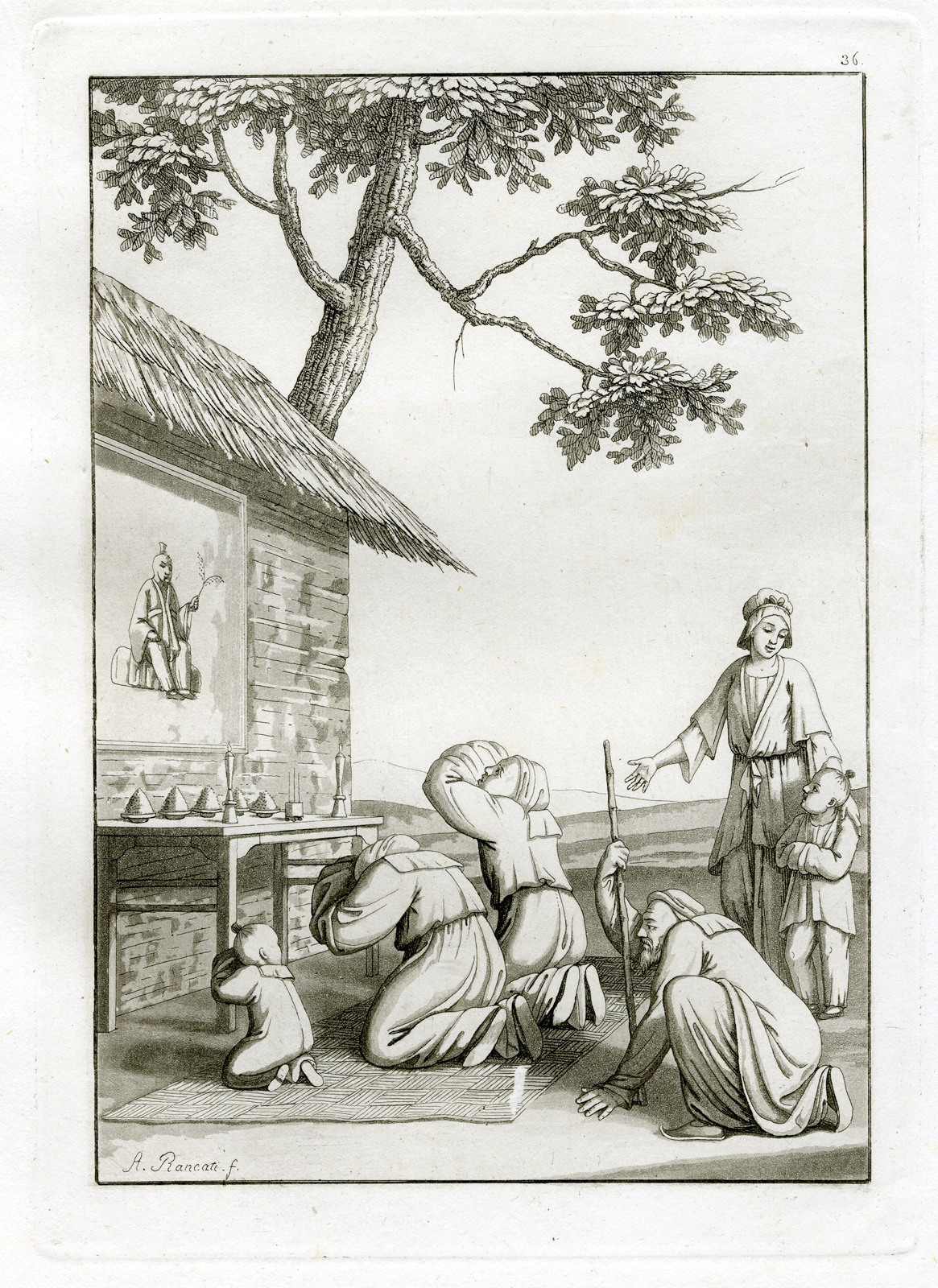 , Antique Print-RELIGIOUS-GOD-CHINA-PL.XXXVI.-Ferrario-Rancati-c.1827, Pictura Antique Prints