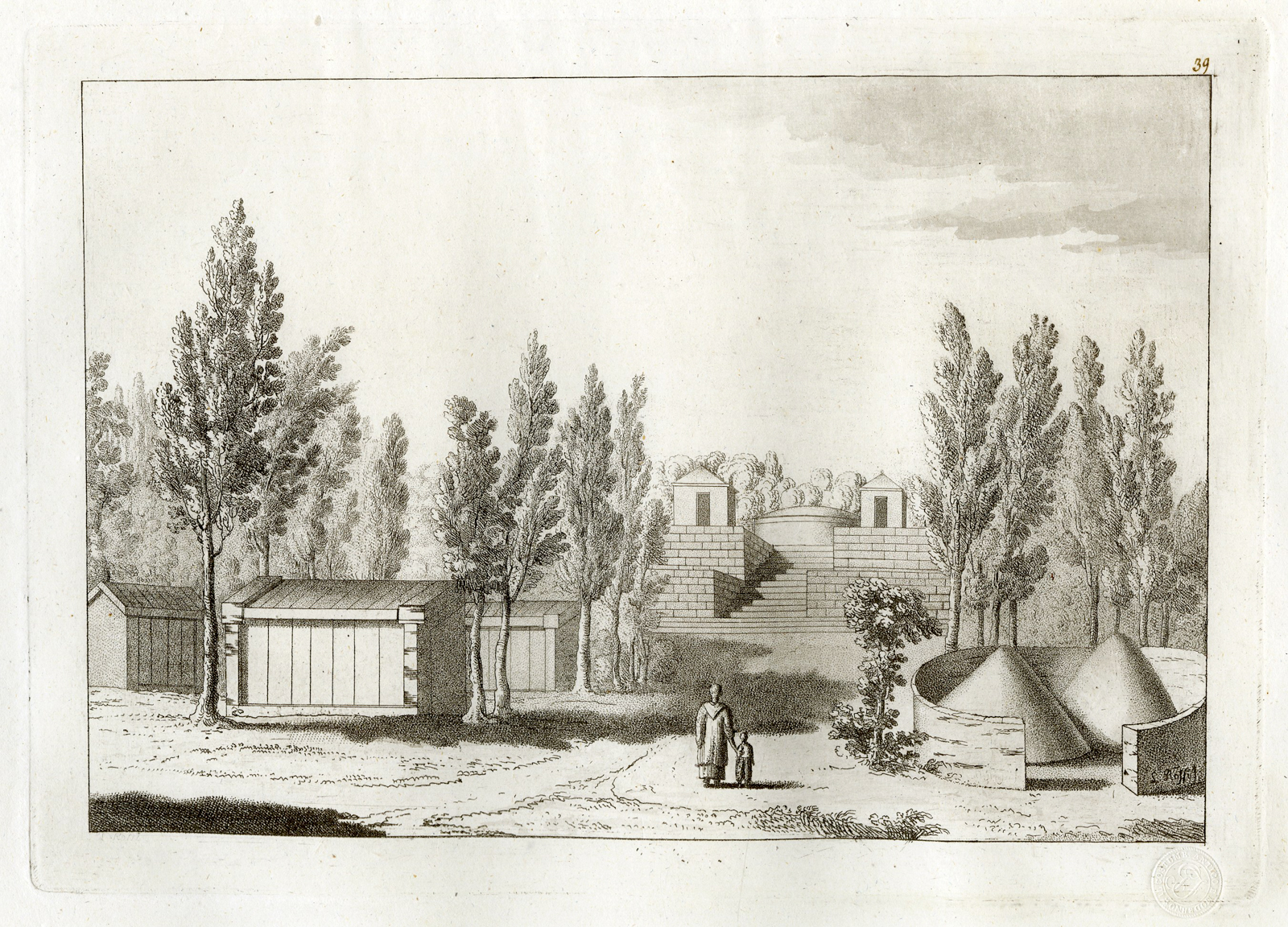 , Antique Print-TRADITIONAL GRAVES-TOMBE-CHINA-PL.XXXIX.-Ferrario-Rossi-c.1827, Pictura Antique Prints