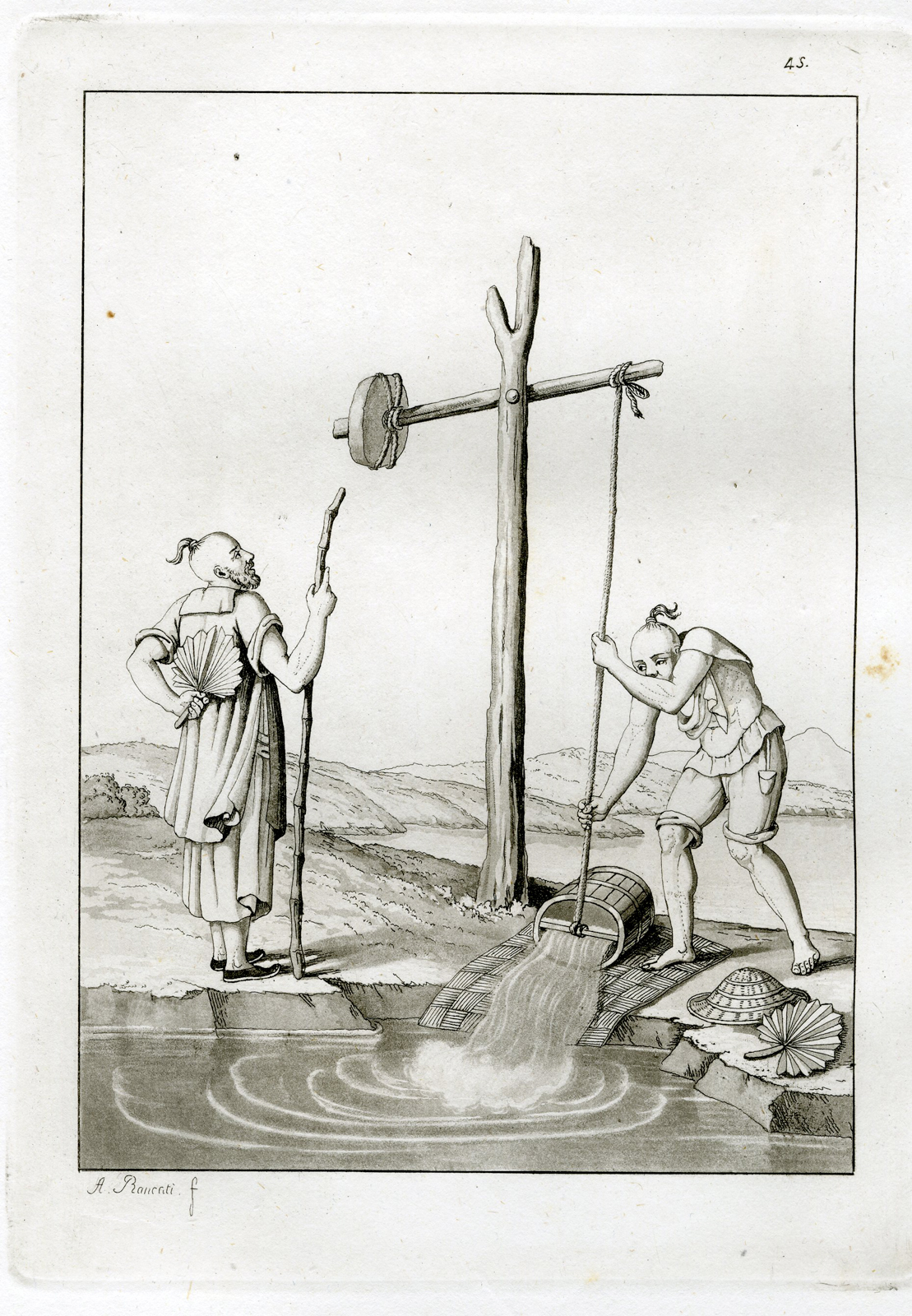 Pco 15087 416x600 Antique Print-AGRICULTURE MACHINE-CHINA-PL.XLIV.-Ferrario-Rancati -c.1827