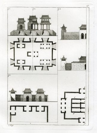 Antique Print-ANCIENT BUILDING-CHINA-TEMPLE-PL.XLVIII.-Ferrario-Rossi-c.1827