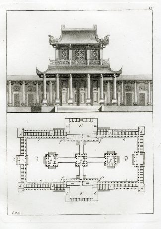 Antique Print-HONANG PAGODA-CANTON-CHINA-PL.XLIX.-Ferrario-Rossi-c.1827
