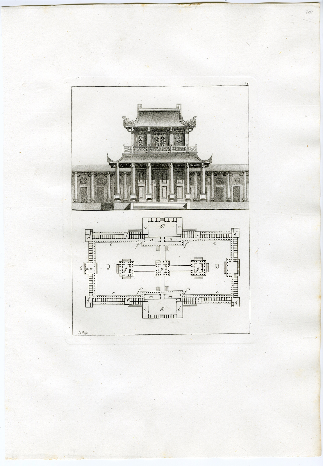 , Antique Print-HONANG PAGODA-CANTON-CHINA-PL.XLIX.-Ferrario-Rossi-c.1827, Pictura Antique Prints
