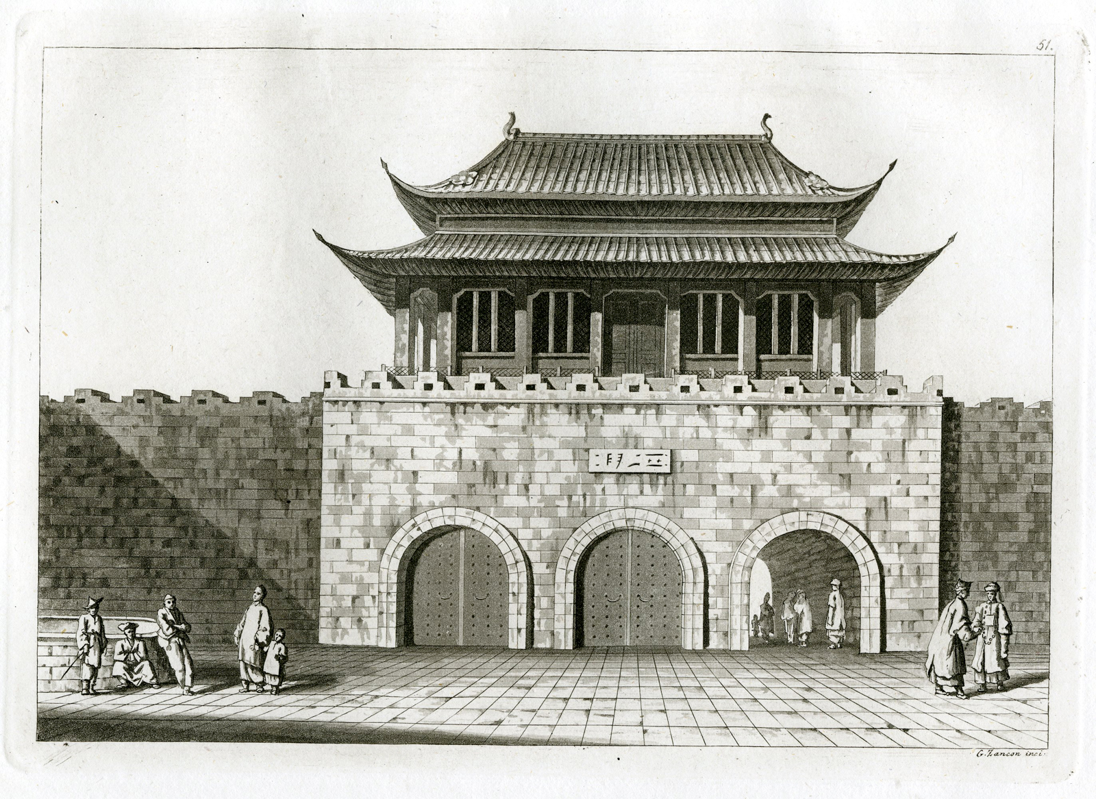 , Antique Print-IMPERIAL PALACE-PEKING-CHINA-PL.LI.-Ferrario-Zancon-c.1827, Pictura Antique Prints