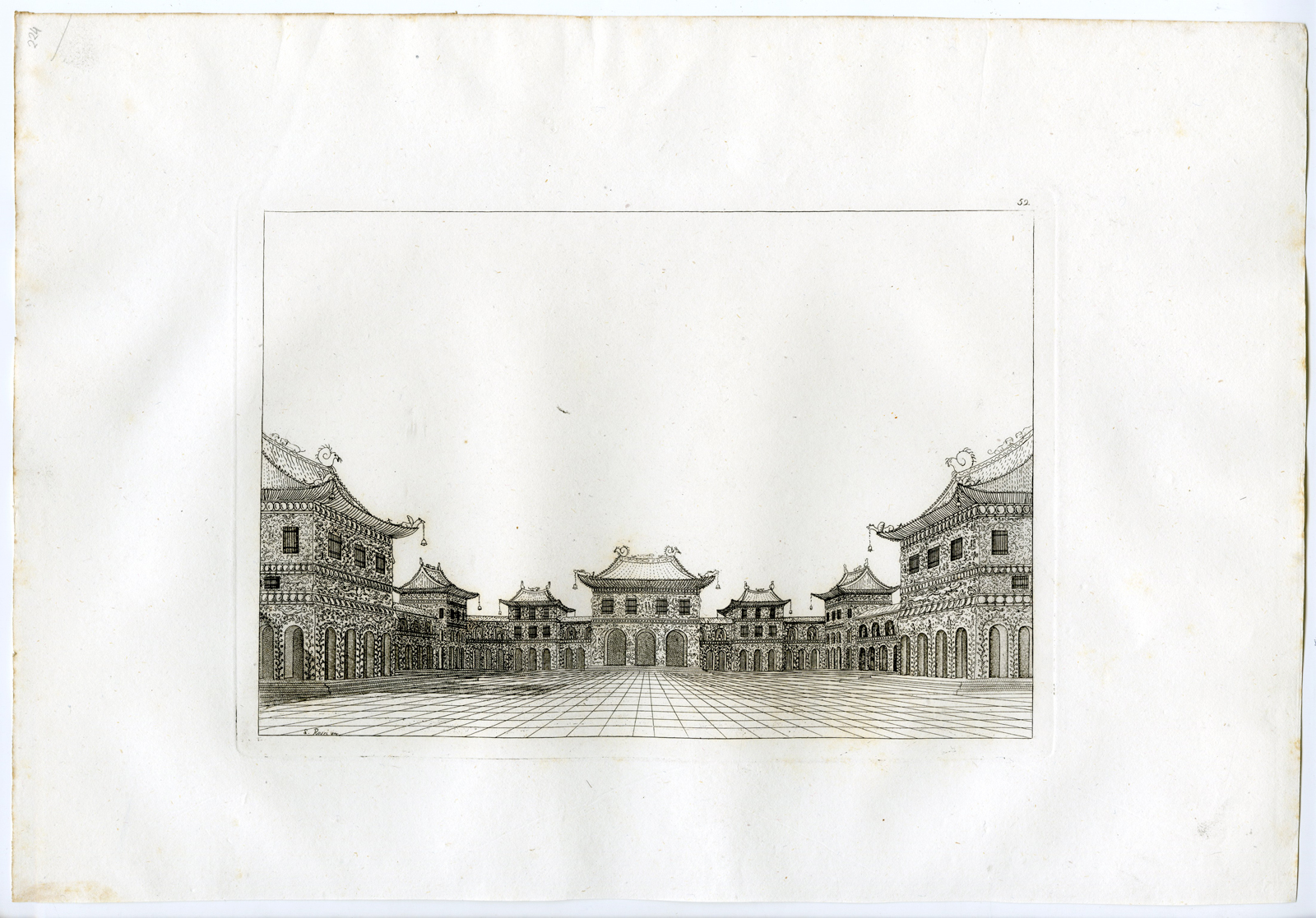 , Antique Print-IMPERIAL PALACE-PEKING-CHINA-PL.LII.-Ferrario-Rossi-c.1827, Pictura Antique Prints