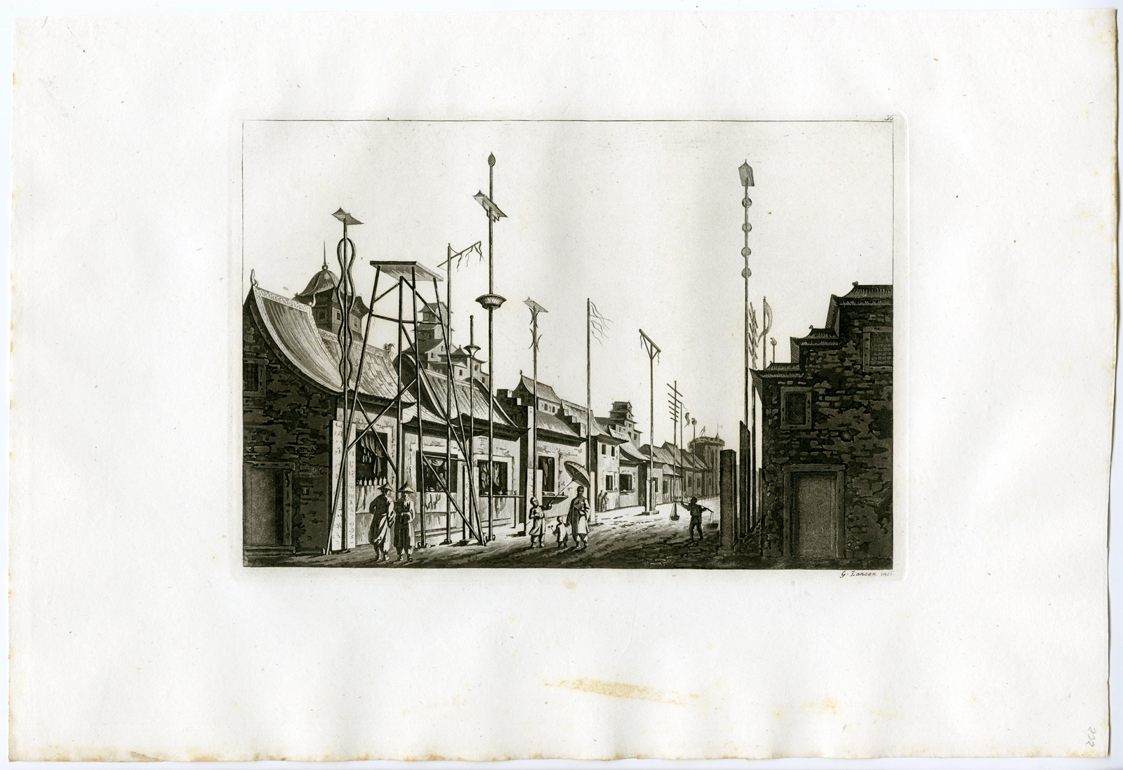 , Antique Print-NANJING-STREETS-CHINA-PL.LVI.-Ferrario-Zanco-c.1827, Pictura Antique Prints