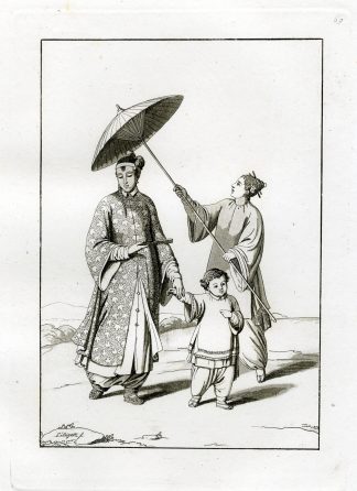 Antique Print-CLOTHES-CHINESE WOMEN-CHINA-PL.LXIX.-Ferrario-Bigatti-c.1827
