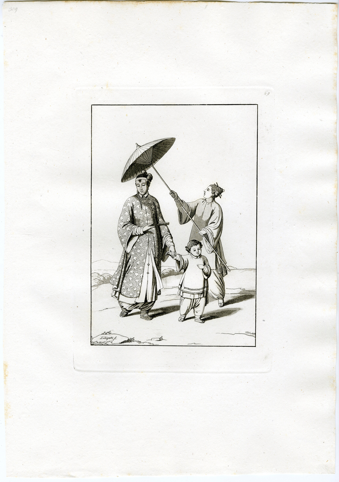 Antique Print-CLOTHES-CHINESE WOMEN-CHINA-PL.LXIX.-Ferrario-Bigatti-c.1827 - Image 2